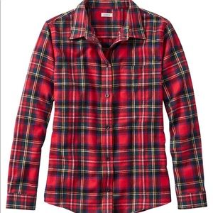 LL Bean Scotch Plaid Flannel Shirt